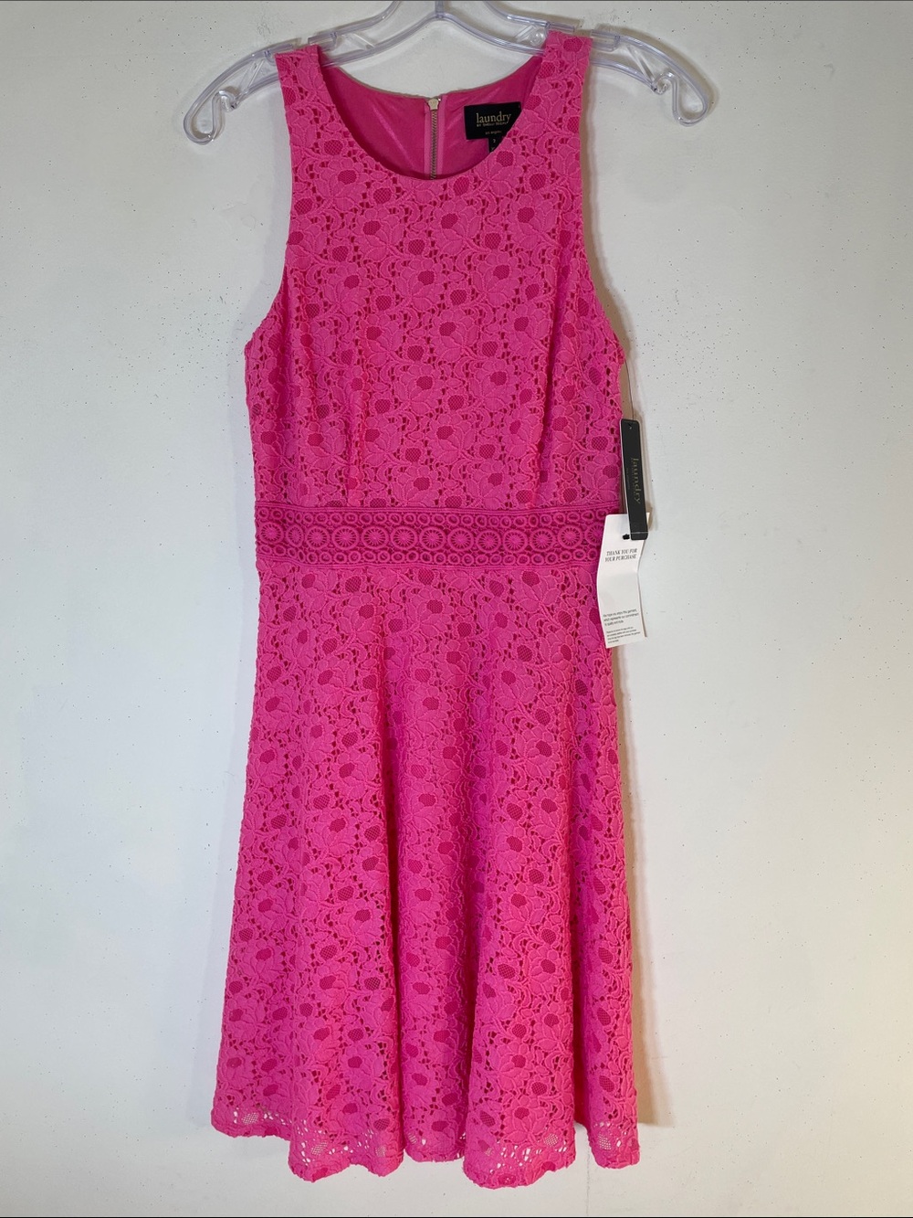 Laundry By Shelli Segal Hot Pink Lace Fit & Flare Dress. 2. NWT. $245!